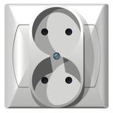 AKCENT Gniazdo podwójne - kolor biały