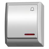 FALA Łącznik zwierny  dzwonek  z podświetleniem pomarańczowym - kolor biały