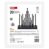 Świecznik świateczny czarny 20 LED 27 cm 3x AA ciepła biel IP20 timer DCAW04 EMOS