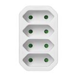 Rozgałęźnik 4x2P euro biały 20 sztuk OR-AE-13279/W/20 ORNO