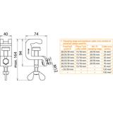 Zacisk uniwersalny U3, zakres fi 25/30 mm