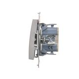 Simon 54 Łącznik krzyżowy z podświetleniem LED 10A 250V szybkozłączka srebrny mat DW7L.01/43 KONTAKT