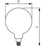 Żarówka LED ściemnialna 7W=40W 470lm 1800K LED classic-giant 40W E27 G200 GOLD PHILIPS
