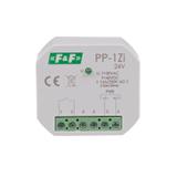 Przekaźnik elektromagnetyczny 1Z 16A montaż podtynkowy U=7-30VAC/9-40VDC 1Z 16A (160A/20ms) PP-1Z-LED-24V F&F