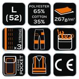 Spodnie robocze na szelkach, białe, HD, rozmiar L/52