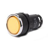 Przycisk monoblok, kryty, żółty, 1NO