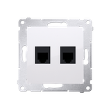 Simon 54 Gniazdo telefoniczne podwójne RJ12 biały