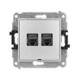 ICON Mechanizm gniazda komputerowego podwójnego 2xRJ45, kat. 7, ekranowany, 8-stykowy, bez pola opis