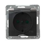 IMPRESJA Gniazdo bryzgoszczelne z uziemieniem schuko IP-44 z przesłonami torów prądowych wieczko prz