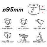 Otwornica bi-metalowa 95 mm