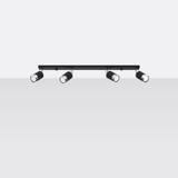 Lampa Plafon NERO 4 czarny/chrom SUFITOWA