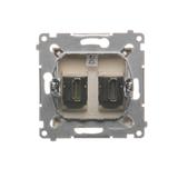 Simon 54 Gniazdo HDMI podwójne złoty mat