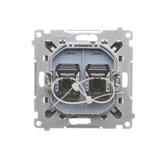 Simon 55 Gniazdo komputerowe podwójne RJ45 kategoria 6 z przesłoną przeciwkurzową Grafitowy mat