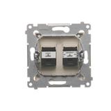 Simon 54 Gniazdo komputerowe RJ45 kategoria 5e + telefoniczne RJ12 złoty mat D5T.01/44 KONTAKT