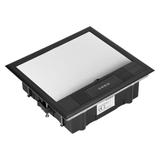 Puszka podłogowa na gniazda modułowe 6 x 45x45mm lub 12 x 22,5x45mm, pokrywa: stal nierdzewna, czarn