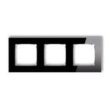 ICON Ramka uniwersalna potrójna kwadratowa - efekt szkła (ramka: czarna; spód: grafitowy mat) czarny