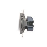 Simon 54 Gniazdo z/u i przesłonami 16A szybkozłączka srebrny mat