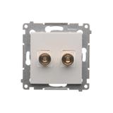 Simon 54 Gniazdo głośnikowe pojedyncze Przekrój przewodów dla wyjścia do 6 mm2 biały