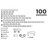 Końcówki wkrętakowe z uchwytem, zestaw 100 szt.