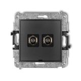 ICON Mechanizm gniazda antenowego podwójnego typu F (SAT) niklowany, bez pola opisowego grafitowy