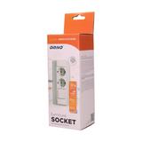 Gniazdo meblowe 2x2P+Z z wyłącznikiem, schuko, biało-srebrne OR-GM-9002/W-G(GS) ORNO
