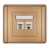 FLEXI Gniazdo telefoniczne pojedyncze 1xRJ11 + komputerowe pojedyncze 1xRJ45, kat. 5e, 8-stykowe, be