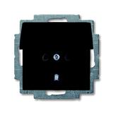 BASIC55 Gniazdo SCHUKO z klapką Blokada klapki w pozycji otwartej czarny-chateau
