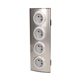 Gniazdo meblowe kuchenne 4x2P+Z, montaż na rzepy, INOX OR-AE-1340 ORNO