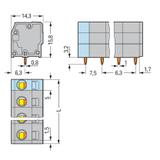 listwa zaciskowa do pł. drukowanych 8-bieg. szara raster 7,5 mm /20szt./ WAGO