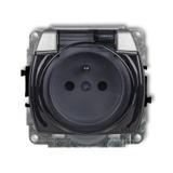 TREND Mechanizm gniazda bryzgoszczelnego z uziemieniem 2P+Z (klapka dymna, przesłony torów prądowych