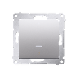 Simon 54 Łącznik dwubiegunowy z podświetleniem LED 10A szybkozłączka srebrny mat