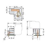 Gniazdo MCS‑MIDI Classic kątowe 2‑biegunowe jasnoszare raster 5mm 722‑202/026‑000 /100szt./ WAGO