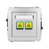 DECO Mechanizm gniazda światłowodowego/optycznego podwójnego srebrny metalik