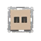 Simon 55 Gniazdo HDMI podwójne Szampański mat TGHDMI2.01/144 KONTAKT