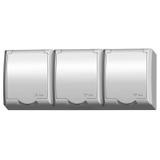 FALA Gniazdo potrójne z uziemieniem schuko wieczko w kolorze wyrobu - kolor biały