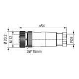 Gniazdo proste M12 756‑9213/050‑000 WAGO