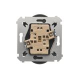 Simon 54 Nature Gniazdo wtyczkowe z uziemieniem z przesłonami podwójne do ramek NATURE 16A 250V zaciski śrubowe antracyt DGZ2MZN.01/48 KONTAKT