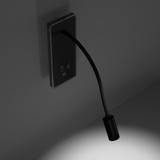 Milagro kinkiet LED Base (8W + 2W) 630lm 4000K czarny (elastyczne ramię) ML63500