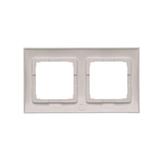 Simon 54 Premium Ramka 2-krotna PREMIUM do puszek karton-gips IP20 / IP44 srebrny mat DRK2/43 KONTAKT