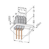złączka przepustowa 4 mm2 pinowa, do płyt 2,5 mm /150szt./ WAGO
