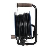 Przedłużacz bębnowy MINI, 4 gniazda 2P+Z, metalowy stojak, polwinit H05VV-F 3x1mm2 , długość 15m, szary OR-AE-1339/G ORNO