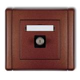 FLEXI Gniazdo antenowe pojedyncze TV brązowy metalik