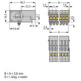 X-COM wtyk 10-biegunowy szary raster 5 mm /25szt./ WAGO