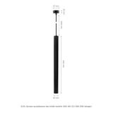 Oprawa punktowa CHLOE SLIM MR11 ZWIESZANA BAZA 250V IP20 40x500+1m kabel CZARNY regulowany kąt świec