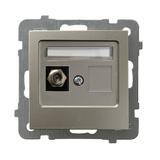 AS Gniazdo antenowe typu F pojedyncze - kolor satyna light