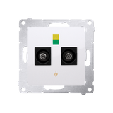 Simon 54 Gniazdo ekwipotencjalne podwójne biały