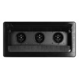 Gniazdo meblowe wpuszczane w blat z płaskim frezowanym rantem szczotką przeciwkurzową i przewodem 1,