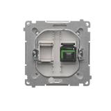 Simon Basic Gniazdo światłowodowe / optyczne pojedyncze SC/APC satynowy