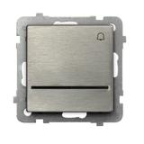 SONATA Łącznik zwierny  dzwonek  z podświetleniem niebieskim - kolor stal inox