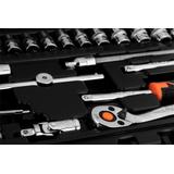 Klucze nasadowe, 1/4”, CrV, zestaw 46 szt.